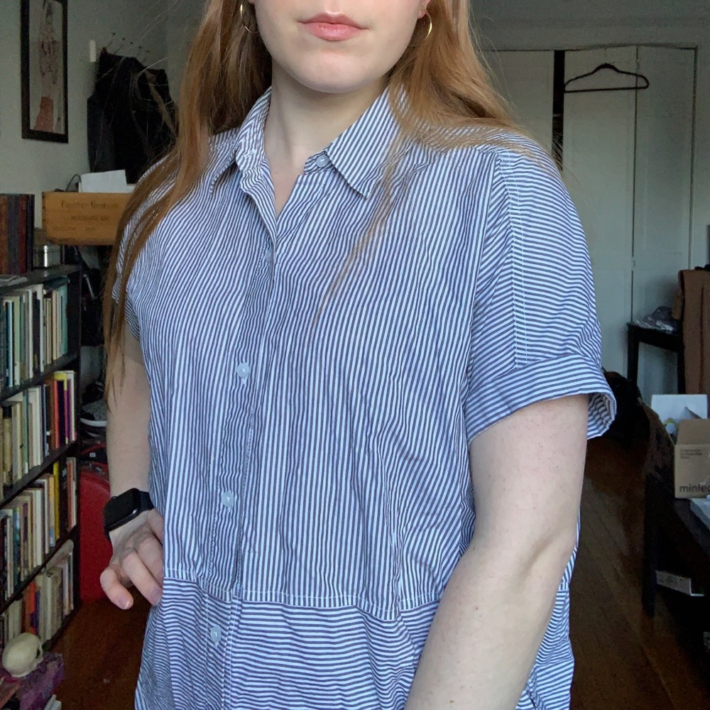 Calvin Klein striped short sleeve button down